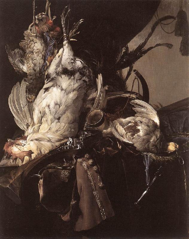 Willem van Still-Life of Dead Birds and Hunting Weapons oil painting image